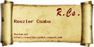 Reszler Csaba névjegykártya